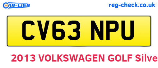 CV63NPU are the vehicle registration plates.