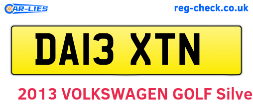 DA13XTN are the vehicle registration plates.