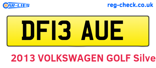 DF13AUE are the vehicle registration plates.