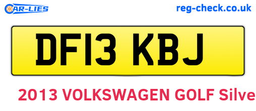 DF13KBJ are the vehicle registration plates.