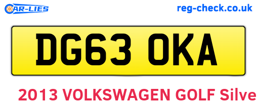 DG63OKA are the vehicle registration plates.