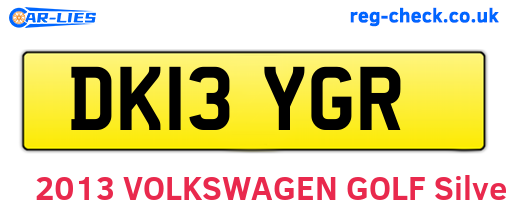 DK13YGR are the vehicle registration plates.
