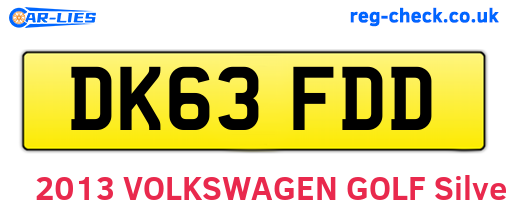 DK63FDD are the vehicle registration plates.