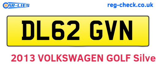 DL62GVN are the vehicle registration plates.