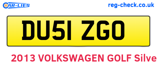 DU51ZGO are the vehicle registration plates.
