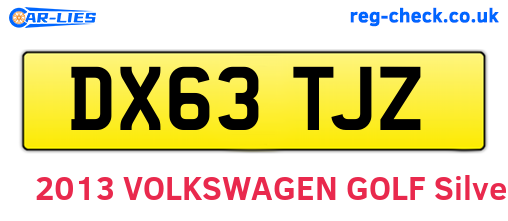 DX63TJZ are the vehicle registration plates.