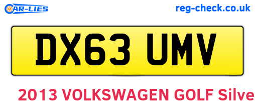 DX63UMV are the vehicle registration plates.