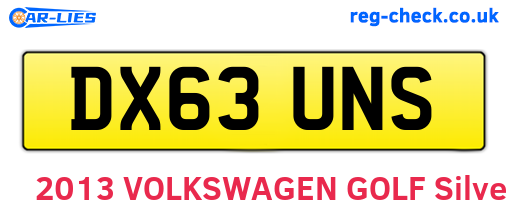 DX63UNS are the vehicle registration plates.