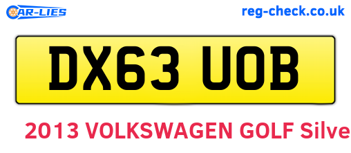 DX63UOB are the vehicle registration plates.