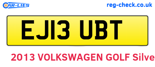 EJ13UBT are the vehicle registration plates.