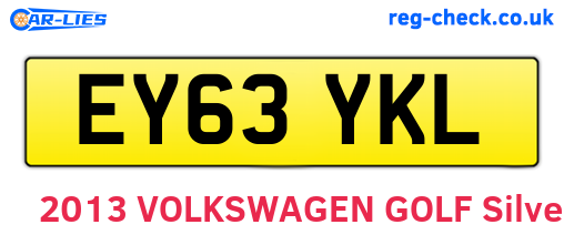 EY63YKL are the vehicle registration plates.