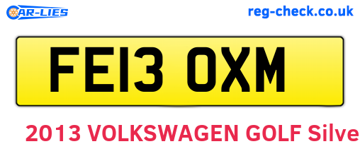 FE13OXM are the vehicle registration plates.