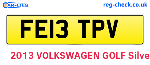 FE13TPV are the vehicle registration plates.