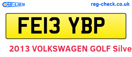 FE13YBP are the vehicle registration plates.