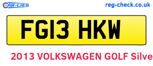 FG13HKW are the vehicle registration plates.