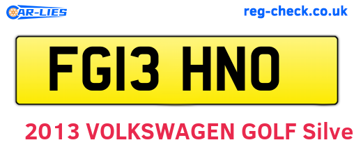 FG13HNO are the vehicle registration plates.