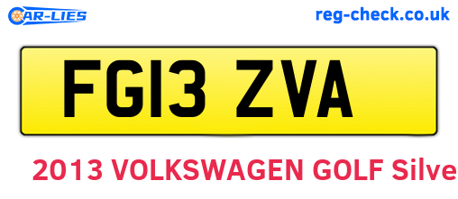 FG13ZVA are the vehicle registration plates.