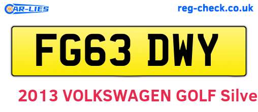 FG63DWY are the vehicle registration plates.