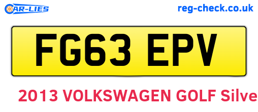 FG63EPV are the vehicle registration plates.