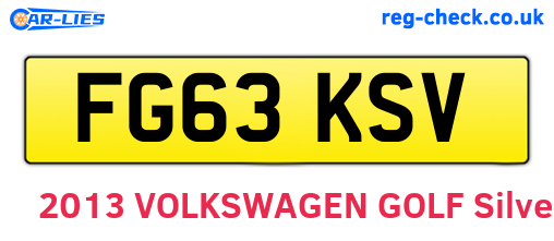 FG63KSV are the vehicle registration plates.