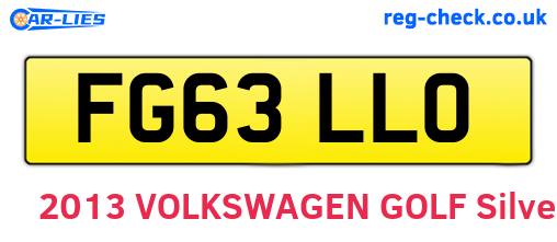 FG63LLO are the vehicle registration plates.