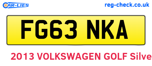 FG63NKA are the vehicle registration plates.