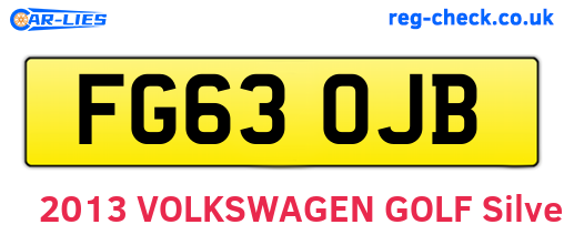 FG63OJB are the vehicle registration plates.