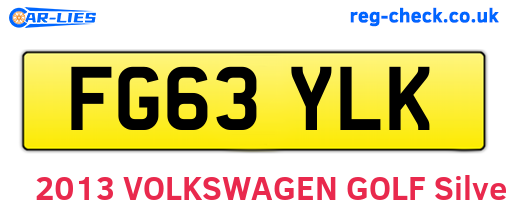 FG63YLK are the vehicle registration plates.