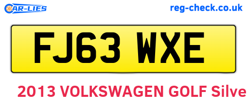 FJ63WXE are the vehicle registration plates.