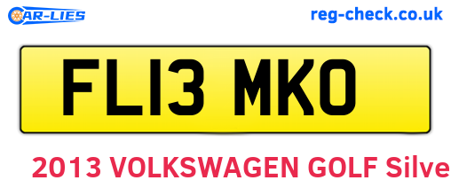FL13MKO are the vehicle registration plates.