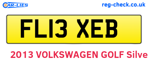 FL13XEB are the vehicle registration plates.