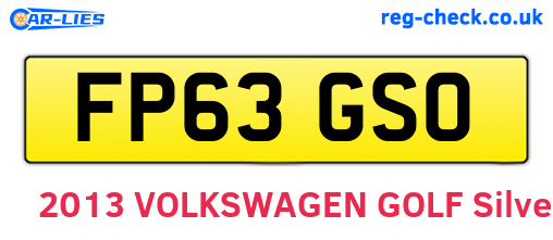 FP63GSO are the vehicle registration plates.