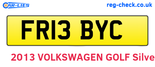 FR13BYC are the vehicle registration plates.