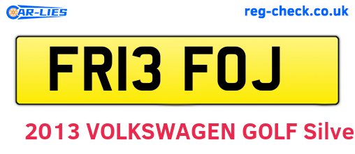 FR13FOJ are the vehicle registration plates.