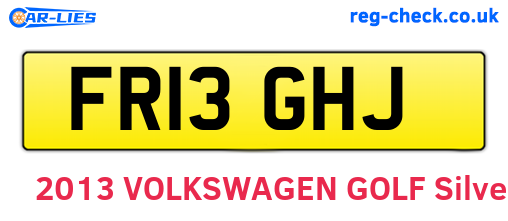 FR13GHJ are the vehicle registration plates.