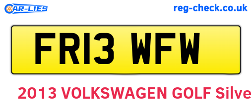 FR13WFW are the vehicle registration plates.