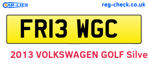 FR13WGC are the vehicle registration plates.
