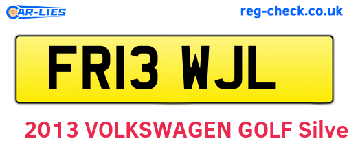 FR13WJL are the vehicle registration plates.