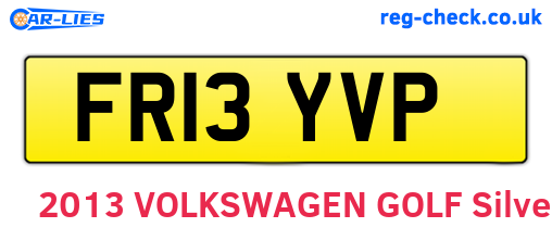 FR13YVP are the vehicle registration plates.