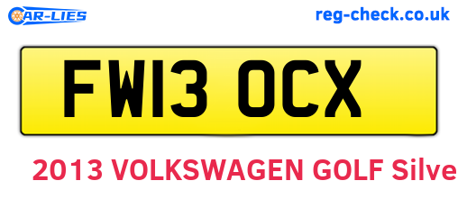 FW13OCX are the vehicle registration plates.