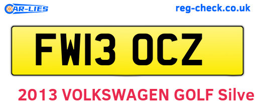 FW13OCZ are the vehicle registration plates.