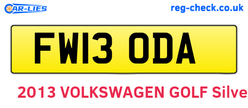 FW13ODA are the vehicle registration plates.