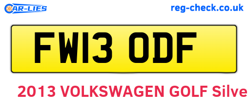 FW13ODF are the vehicle registration plates.
