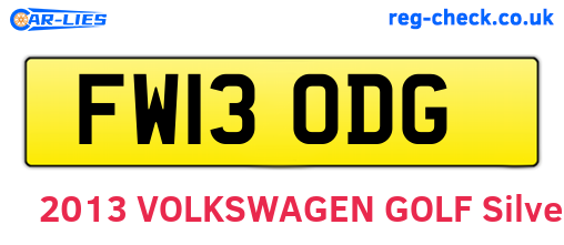 FW13ODG are the vehicle registration plates.