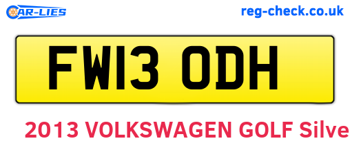 FW13ODH are the vehicle registration plates.