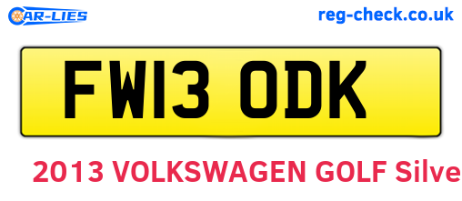 FW13ODK are the vehicle registration plates.