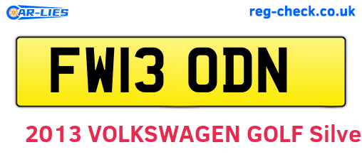 FW13ODN are the vehicle registration plates.