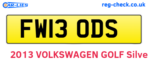 FW13ODS are the vehicle registration plates.