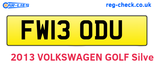 FW13ODU are the vehicle registration plates.