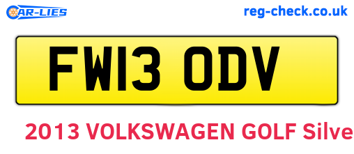FW13ODV are the vehicle registration plates.